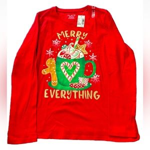 NWT The Children’s Place Girls Christmas Merry Everything Shirt Sz XL (14)
